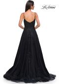 Picture of: Gorgeous A-line Tulle Gown with Beaded Floral Applique in Black , Style 32781, Detail Picture 6