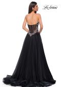 Picture of: A-line Tulle Prom Dress with Stunning Floral Beaded Design in Black , Style 32862, Detail Picture 6