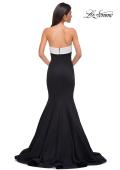 Picture of: Black and White Evening Dress with Mermaid Skirt in Black , Style 32914, Detail Picture 6