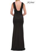 Picture of: Metallic Jersey Gown with V-Neckline and Low Back in Black, Style: 33425, Detail Picture 6