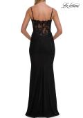 Picture of: Lace Corset Gown with Sheer Bodice and Rhinestones in Black, Style: 33774, Detail Picture 6
