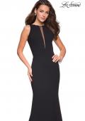 Picture of: High Neckline Jersey Prom Dress with Open Back in Black, Style: 27124, Detail Picture 7