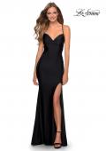 Picture of: Form Fitting Prom Dress with Ruched Bow Bodice in Black, Style: 28536, Detail Picture 7