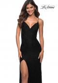Picture of: Gorgeous Jewel Tone Tulle and Lace Mermaid Gown in Black, Style: 29700, Detail Picture 7