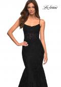 Picture of: Mermaid Lace Gown with Sheer Bodice and Open Back in Black, Style: 30467, Detail Picture 7