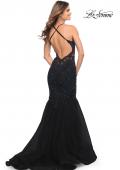 Picture of: Mermaid Tulle and Lace Jeweled Prom Dress in Black, Style: 30584, Detail Picture 7