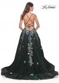 Picture of: Gorgeous Sequin Floral Lace Applique A-Line Tulle Prom Dress in Black, Style: 32023, Detail Picture 7