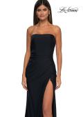 Picture of: Strapless Evening Dress with Beading Detail on Slit and Neckline in Black , Style: 32360, Detail Picture 7