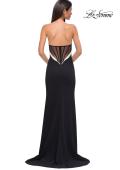 Picture of: Black and White Prom Dress with Illusion Back in Black , Style 32808, Detail Picture 7