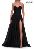 Picture of: Strapless Rhinestone Ball Gown with High Slit in Black, Style: 33488, Detail Picture 7