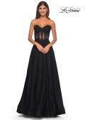 Picture of: A-Line Tulle Ballgown with Lace Illusion Bodice in Black, Style: 32313, Detail Picture 19