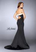 Picture of: Black and White Strapless Neoprene Dress in Black and White, Style: 24715, Back Picture