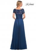 Picture of: Long Chiffon Dress with Lace Bodice and Pockets in Midnight Blue, Style: 27098, Detail Picture 7