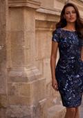 Picture of: Short Beaded Lace Dress with Illusion Top and Sleeves, Style: 29959, Detail Picture 1, Landscape