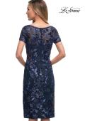 Picture of: Short Beaded Lace Dress with Illusion Top and Sleeves, Style: 29959, Detail Picture 3
