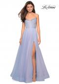 Picture of: Rhinestone Bodice Tulle Prom Dress with Cutout Back in Blue/Pink, Style: 27636, Main Picture