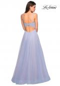 Picture of: Rhinestone Bodice Tulle Prom Dress with Cutout Back in Blue/Pink, Style: 27636, Back Picture