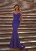 Picture of: Simple Jersey Mermaid Prom Dress with Structured Hem in Blue, Style: 32289, Main Picture
