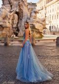 Picture of: Gorgeous Beaded Lace Applique Gown with Illusion Bodice in Blue, Style: 32057, Detail Picture 2