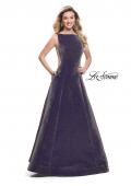 Picture of: Long Mikado Ball Gown with Boat Neckline and Pockets in Blue Gold, Style: 26231, Detail Picture 1