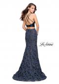 Picture of: Two Piece Mermaid Prom Dress with Vegan Leather Top in Blue Multi, Style: 25602, Back Picture