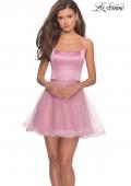 Picture of: Short Tulle Homecoming Dress with Scoop Neck in Blush, Style: 28156, Detail Picture 1