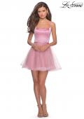 Picture of: Short Tulle Homecoming Dress with Scoop Neck in Blush, Style: 28156, Detail Picture 4