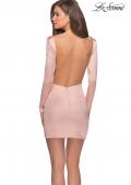 Picture of: Long Sleeve Dress with Wrap Skirt and Open Back in Blush, Style: 28192, Detail Picture 7