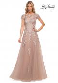 Picture of: Gorgeous Lace and Tulle Gown with Full Skirt and Sleeves in Pink, Style: 29829, Main Picture