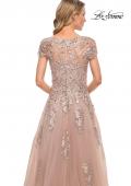 Picture of: Gorgeous Lace and Tulle Gown with Full Skirt and Sleeves in Pink, Style: 29829, Detail Picture 2