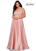 Picture of: Rhinestone Bodice Plus Size Prom Gown with Pockets in Blush, Style: 28879, Detail Picture 4