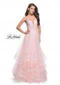Picture of: Prom Dress with Tulle Skirt and Lace Beaded Bodice in Blush, Style: 25639, Main Picture