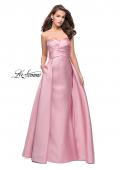 Picture of: Strapless A-line Prom Dress with Cape Skirt and Pockets in Blush, Style: 25738, Main Picture