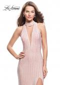Picture of: Form Fitting Prom Dress with Rhinestones and Racer Back in Blush, Style: 25967, Main Picture