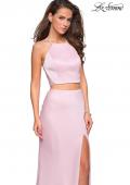 Picture of: Two Piece Racerback Prom Dress with Lace Detail in Blush, Style: 26926, Main Picture