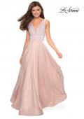 Picture of: Satin Prom Gown with beaded Bust and Pockets in Blush, Style: 27205, Main Picture