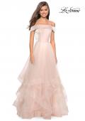 Picture of: Elegant Off the Shoulder Tulle Layered Ball Gown in Blush, Style: 27224, Main Picture