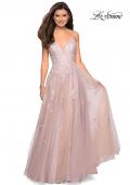 Picture of: A Line Lace Evening Dress with V Neckline in Blush, Style: 27320, Main Picture