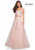 Picture of: Two Piece Floor Length Prom Dress with Lace Detail in Blush, Style: 27489, Detail Picture 8