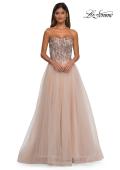 Picture of: A-line Tulle Prom Dress with Stunning Floral Beaded Design in Blush, Style: 32862, Detail Picture 9