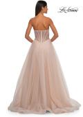 Picture of: Tulle A-line Prom Dress with Beautiful Rhinestone Side Detail in Blush, Style: 32767, Detail Picture 10