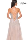 Picture of: Prom Gown with Rhinestone Tulle and Illusion Corset Bodice in Blush , Style 32725, Detail Picture 11