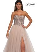 Picture of: A-line Tulle Prom Dress with Stunning Floral Beaded Design in Blush, Style: 32862, Detail Picture 11