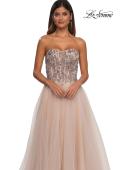 Picture of: A-line Tulle Prom Dress with Stunning Floral Beaded Design in Blush, Style: 32862, Detail Picture 12