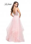 Picture of: Prom Dress with Tulle Skirt and Lace Beaded Bodice in Blush, Style: 25639, Back Picture