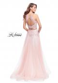 Picture of: Beaded and Lace Two Piece Dress With Tulle Skirt in Blush, Style: 26309, Back Picture