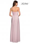 Picture of: Strapless Jersey Prom Dress with Ruching and Slit in Blush, Style: 26794, Back Picture
