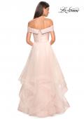 Picture of: Elegant Off the Shoulder Tulle Layered Ball Gown in Blush, Style: 27224, Back Picture