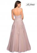 Picture of: A Line Lace Evening Dress with V Neckline in Blush, Style: 27320, Back Picture