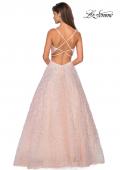 Picture of: Sweetheart Sequin Dress with Criss Cross Straps in Blush, Style: 27541, Back Picture